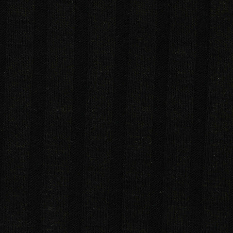 Striped Viscose Polyester Stretch Rib Knit Fabric, 220 gsm, 150 cm — Black