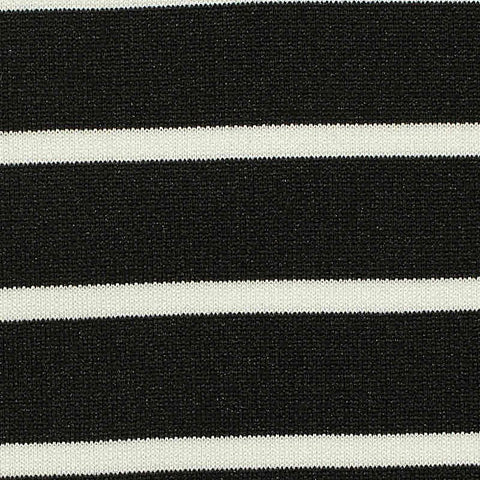 Black Horizontal-Stripe Ponte Knit, Polyester