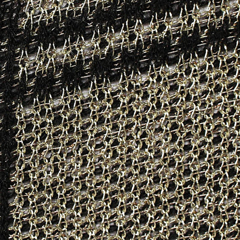 Gold Check Chunky Knit, Poly-Metallic
