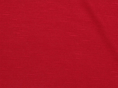 Slub Polyester Viscose Stretch Knit Fabric, 180 gsm, 155 cm — Red