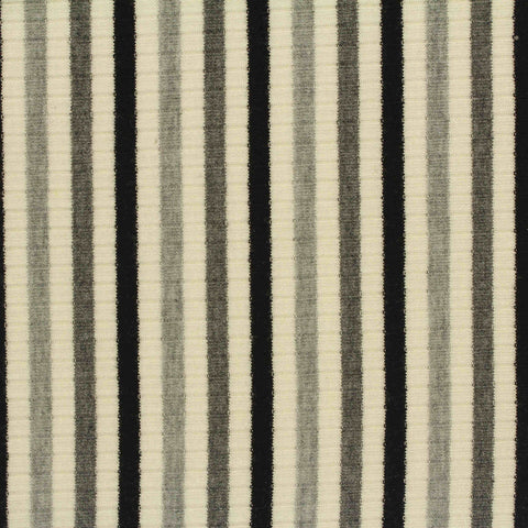 Black Vertical-Stripe Rib Knit, Viscose-Poly, 200 gsm