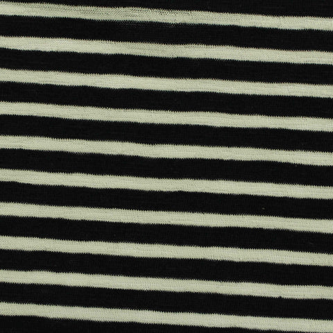 Black Horizontal-Stripe Knit, Cotton-Poly, 110 gsm