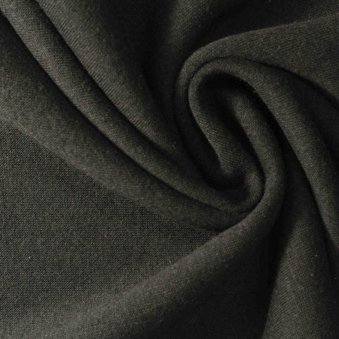 Cotton Modal French Terry Fabric, 324 gsm, 153 cm — Black
