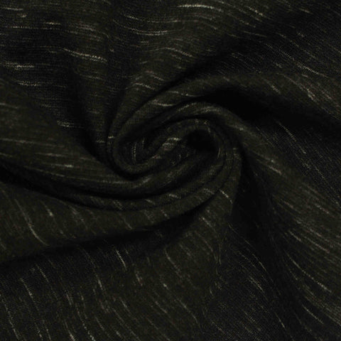 Dark Green Marl Ponte Knit, Cotton-Poly