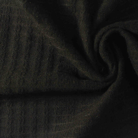 Jacquard 100% Cotton Jersey Knit Fabric, 290 gsm, 165 cm — Black