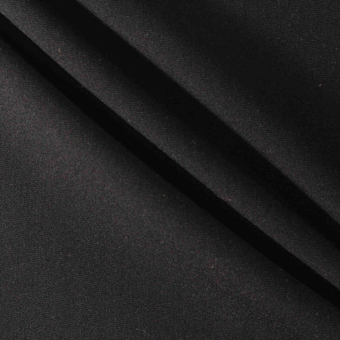 Polyester Viscose Stretch Scuba Knit Fabric, 485 gsm, 163 cm — Black
