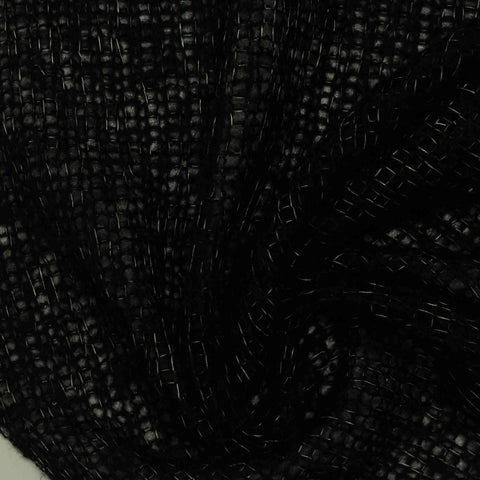 Acrylic Chunky Knit Fabric, 145 gsm, 155 cm — Black