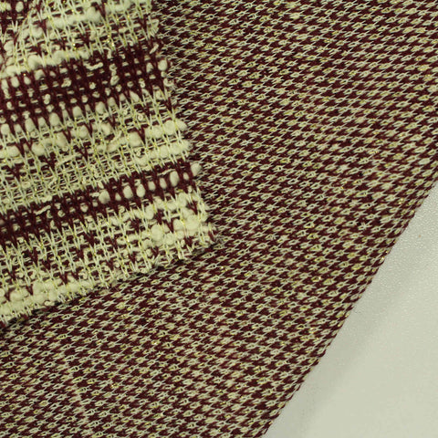 Maroon Houndstooth Jacquard, Cotton-Poly