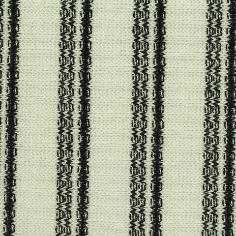 Black Vertical-Stripe Rib Knit, Poly-Viscose, 190 gsm
