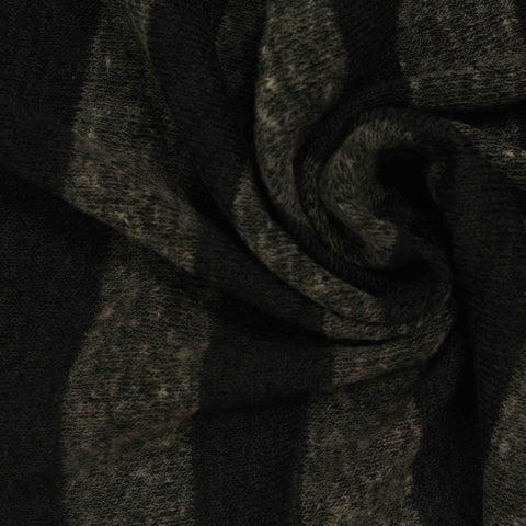 Heathered Grey Vertical-Stripe Chunky Knit, Poly-Cotton