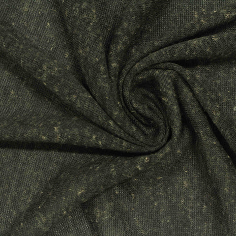 Polyester Linen Jersey Knit Fabric, 125 gsm, 150 cm — Black