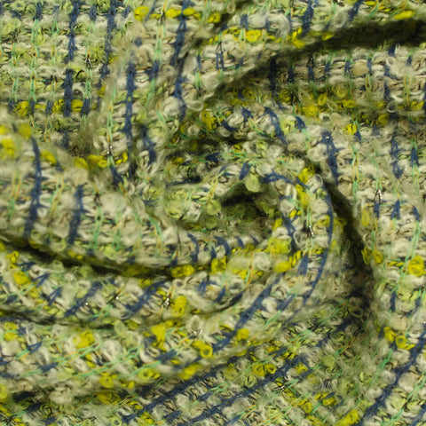 Blue Check Chunky Knit, Poly-Acrylic