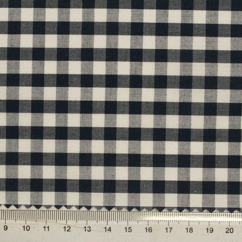 Black Gingham Woven, Cotton, 102 gsm