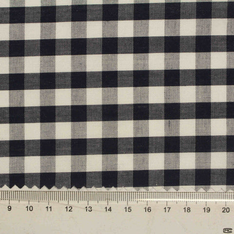 Black Check Woven, Cotton, 92 gsm