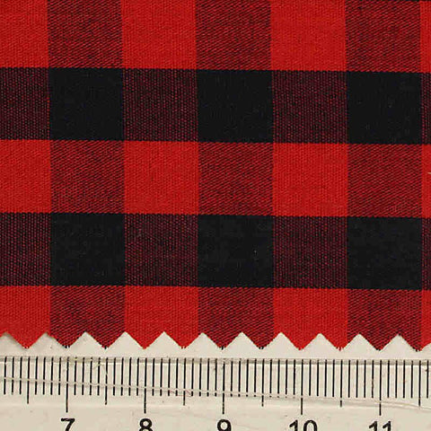 Red Check Poplin, Cotton, 145 cm, ref EF-206220