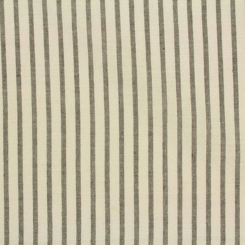 Dark Grey Vertical-Stripe Poplin, Cotton