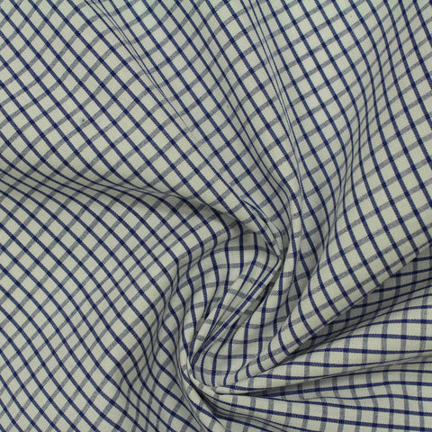 Blue Check Poplin, Cotton, 125 gsm