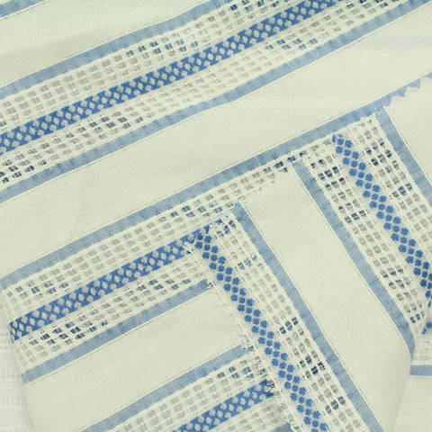 Blue Horizontal-Stripe Woven, Cotton, 80 gsm, 145 cm, ref EF-206515