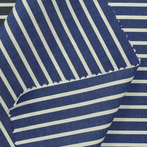 Blue Stripes Poplin, Cotton
