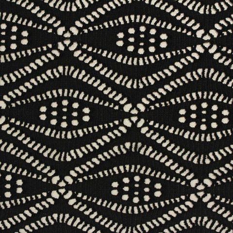 Black Geometric-Diamond Jacquard, Polyester, 145 gsm