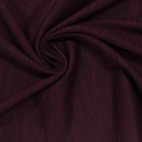 Deep Burgundy Marl Jersey Knit, Viscose-Poly