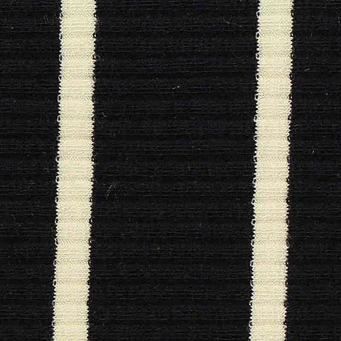 Black Vertical-Stripe Rib Knit, Cotton-Viscose