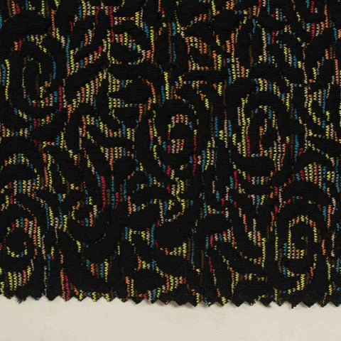 Black Abstract Jacquard, Polyester, 300 gsm