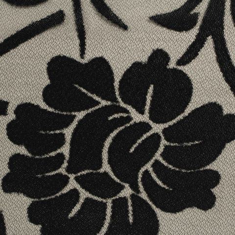 Bold Floral Polyester Viscose Knit Fabric, 75 gsm, 152 cm — Black