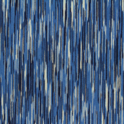 Blue Vertical-Stripe Jersey Knit, Cotton
