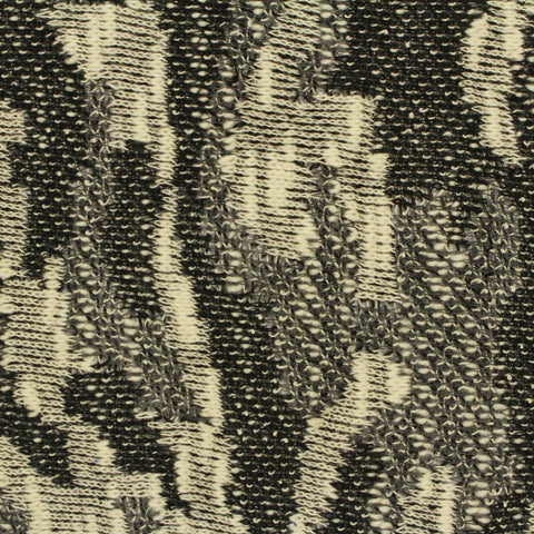 Black Abstract Chunky Knit, Cotton-Poly, 225 gsm