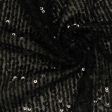 Black Sequin Mesh, Polyester