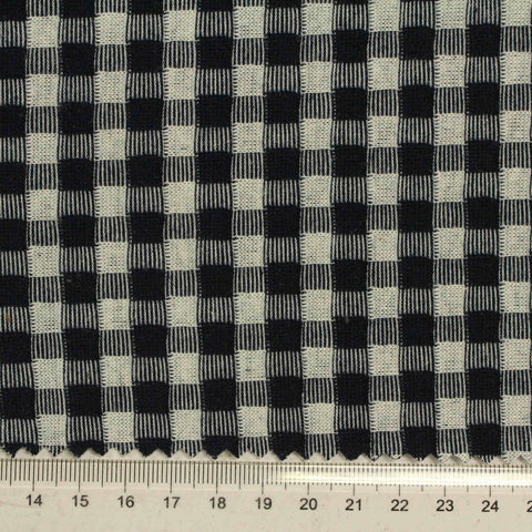 Black Check Jacquard, Poly-Viscose, 223 gsm