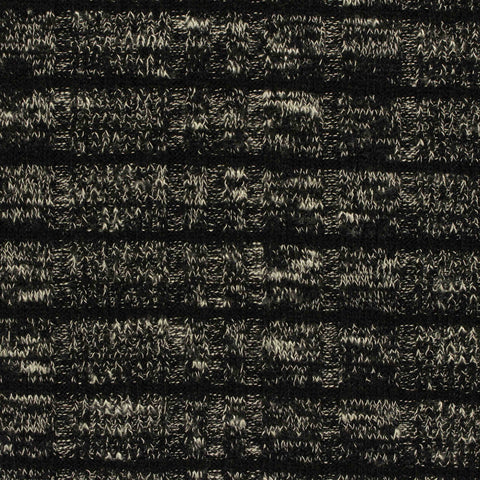 Black Marled-Stripe Rib Knit, Poly-Viscose, 350 gsm