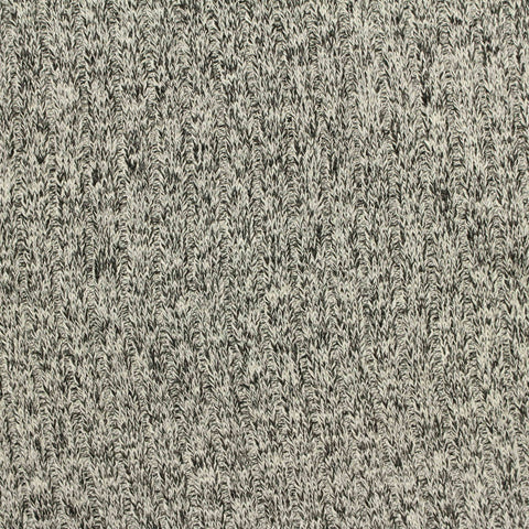 Black Marl Rib Knit, Poly-Viscose, 195 gsm