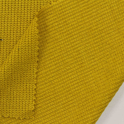 Cotton Viscose Stretch Rib Knit Fabric, 330 gsm, 160 cm — Yellow