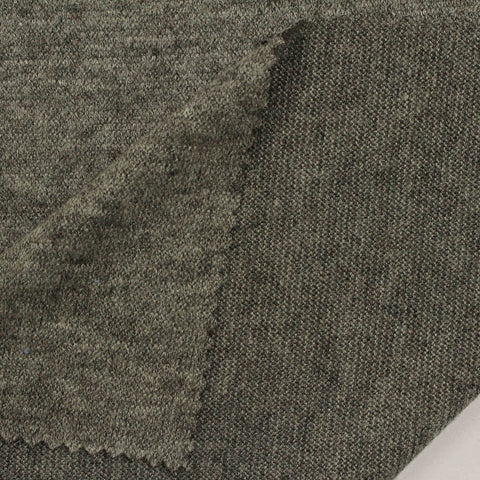 Dark Olive Heather Jersey Knit, Viscose-Poly