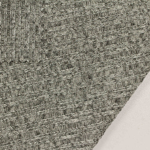 Grey Marl Rib Knit, Poly-Viscose, 197 gsm