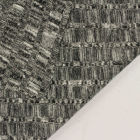 Black Heather Rib Knit, Viscose-Poly, 210 gsm