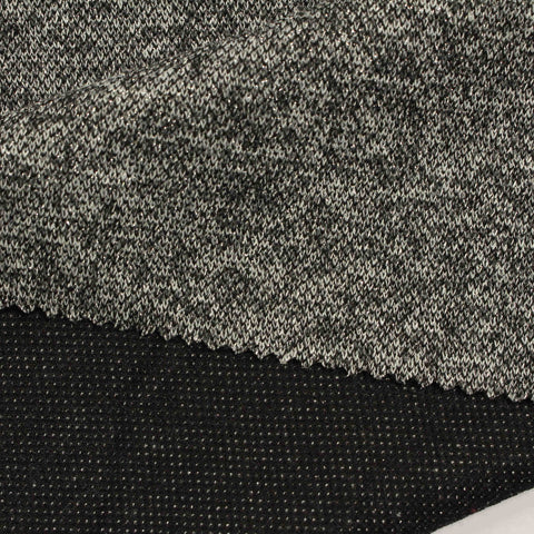 Black Heathered-Marl Knit, Polyester, 270 gsm
