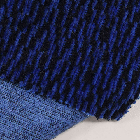 Blue Textured-Stripe Jacquard, Poly-Nylon
