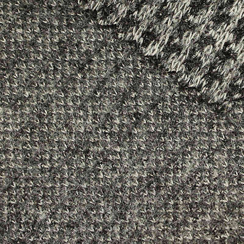 Black Houndstooth Knit, Polyester, 262 gsm