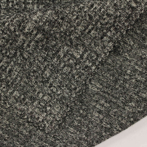 Light Grey Heathered-Marl Rib Knit, Poly-Viscose, 326 gsm