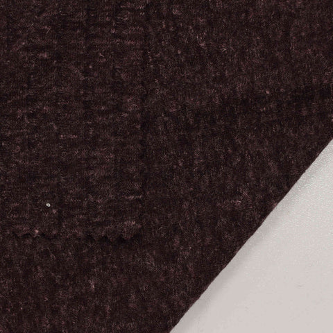 Dark Brown Marl Rib Knit, Polyester, 135 gsm