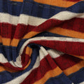 Red Horizontal-Stripe Rib Knit, Polyester, 217 gsm