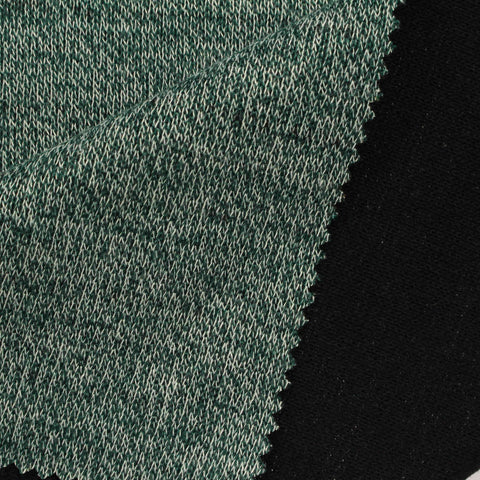 Green Marl Scuba Knit, Polyester, 365 gsm