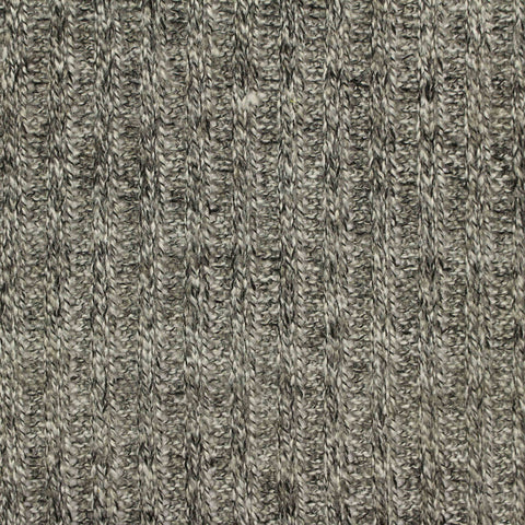 Grey Heathered-Marl Rib Knit, Polyester, 350 gsm