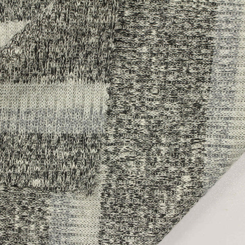 Grey Horizontal-Stripe Rib Knit, Poly-Viscose, 230 gsm