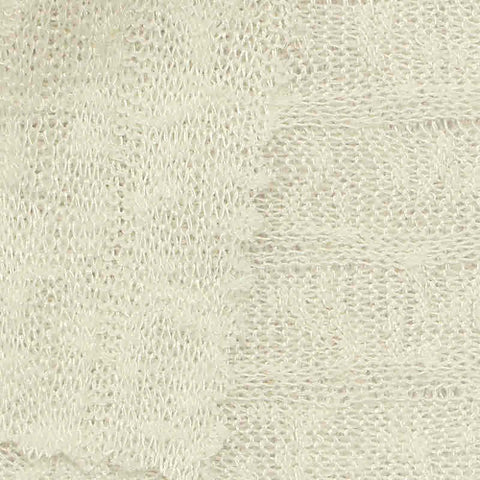 Cream Horizontal-Band Rib Knit, Polyester