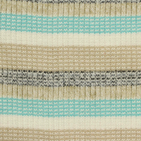Cream Horizontal-Stripe Rib Knit, Viscose-Poly, 294 gsm