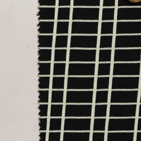 White Grid Interlock Knit, Nylon